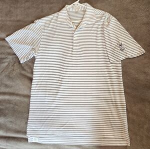 Peter Millar Men’s Size L Summer Comfort Striped Polo Golf Shirt Carpe Diem